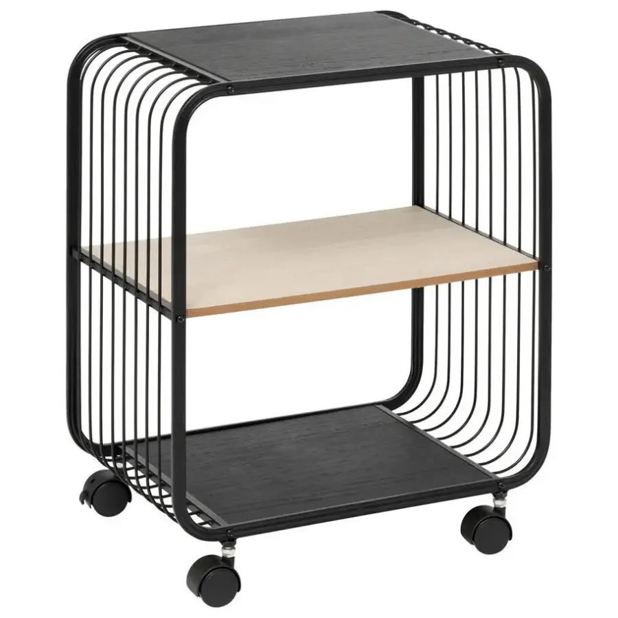 Wandkasten-5five Opbergrekje 2 laags met planken - metaal - 43 x 28 x 53 cm