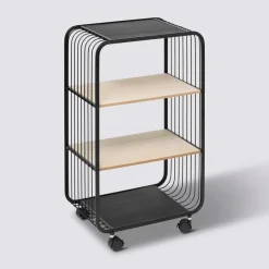 5five Opbergrekje 3 laags met planken - metaal - 43 x 28 x 74 cm