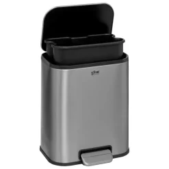 Prullenbakken-5five Pedaalemmer Norvik - zilver - rvs - 5L - 24 x 20 x 28 cm