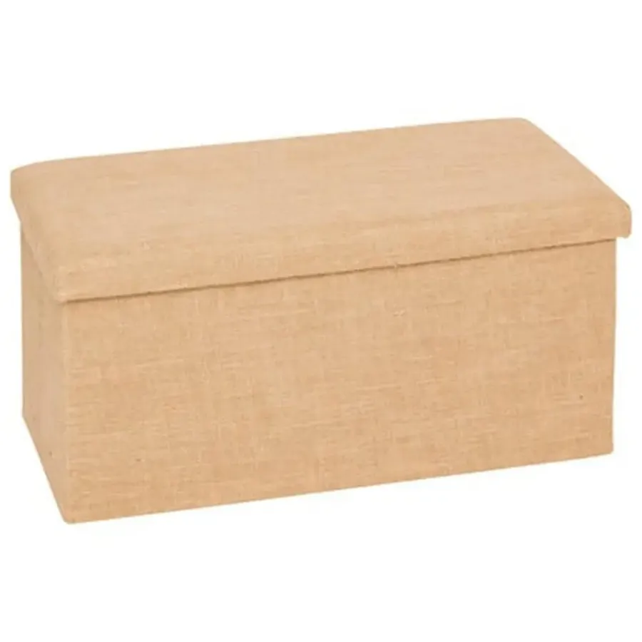 5five Poef/hocker - opbergbox - beige - PU/MDF - 38 x 76 cm