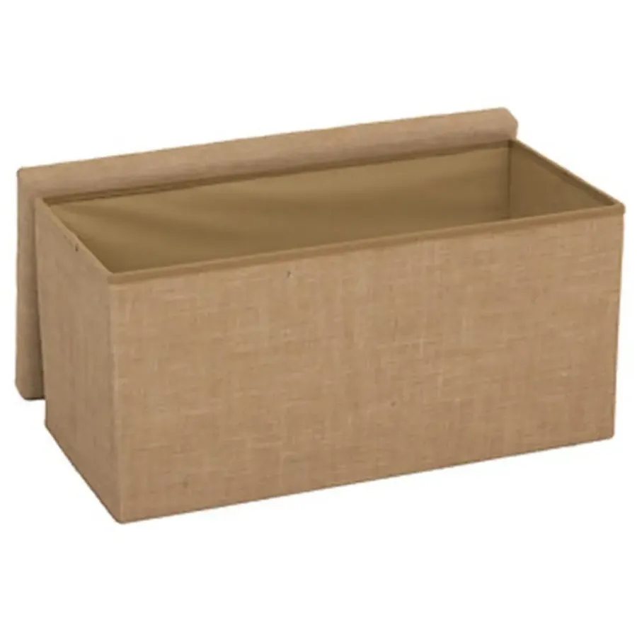 5five Poef/hocker - opbergbox - beige - PU/MDF - 38 x 76 cm