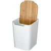 5five Five Prullenbak - 5 liter - bamboe - wit/lichtbruin - 24 x 19 cm