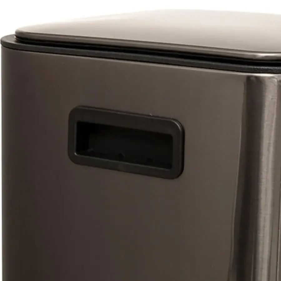 5five Prullenbak/pedaalemmer - titanium - metaal - 30 liter