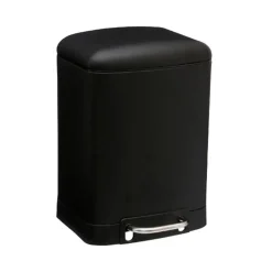 5five Prullenbak/pedaalemmer - zwart - metaal - 6 liter - 23 x 32 cm