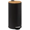 5five Prullenbak/pedaalemmer Bamboe - zwart - 30L - 38 x 29 x 60 cm