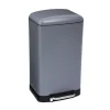 5five Prullenbak/pedaalemmer - grijs - metaal - 30 liter - 34 x 61 cm