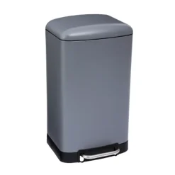 5five Prullenbak/pedaalemmer - grijs - metaal - 30 liter - 34 x 61 cm