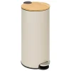 5five Prullenbak/pedaalemmer Bamboe - beige - 30L - 38x29x60 cm