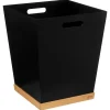 Prullenbakken-5five Prullenbak/vuilnisbak - 23 liter - MDF hout - zwart - 27 x 32 cm