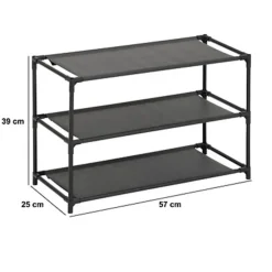Kledingopbergers-5five Schoenenrek - 3-laags - metaal/kunststof - 57 x 25 x 39 cm