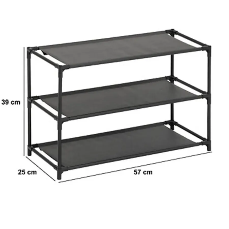Kledingopbergers-5five Schoenenrek - 3-laags - metaal/kunststof - 57 x 25 x 39 cm