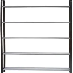 Kledingopbergers-5five Schoenenrek - zilver/zwart - 15-paar - metaal-kunststof - 71x78cm