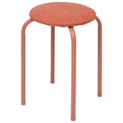 Krukjes-5five Stapelbaar zit krukje - metaal/polyester - roze