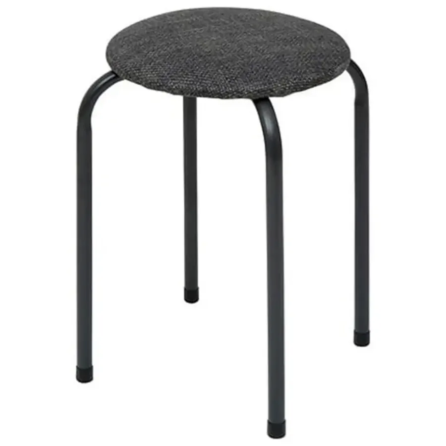 Krukjes-5five Stapelbaar zit krukje - metaal/polyester - antraciet