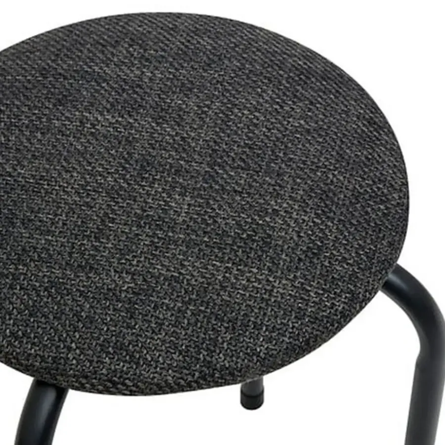 Krukjes-5five Stapelbaar zit krukje - metaal/polyester - antraciet