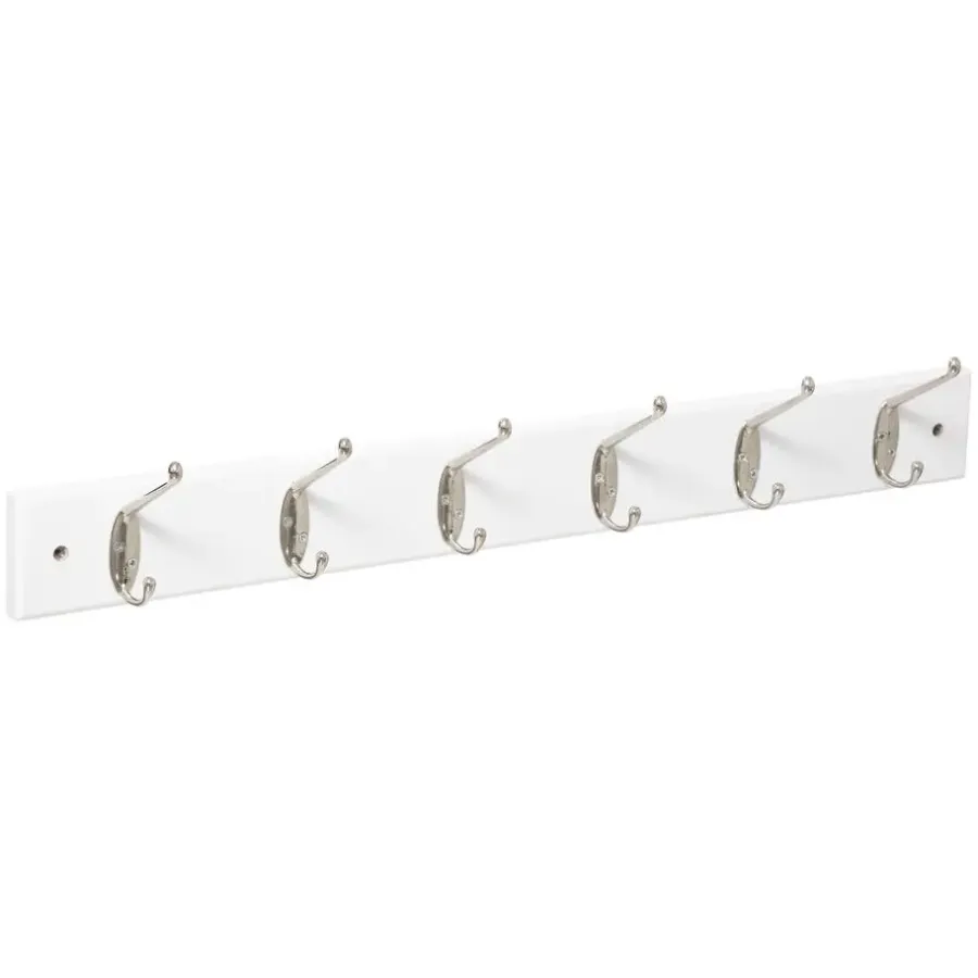 Kapstokken-5five Wandkapstok - wit - 6-haaks - 58 x 9 cm - MDF