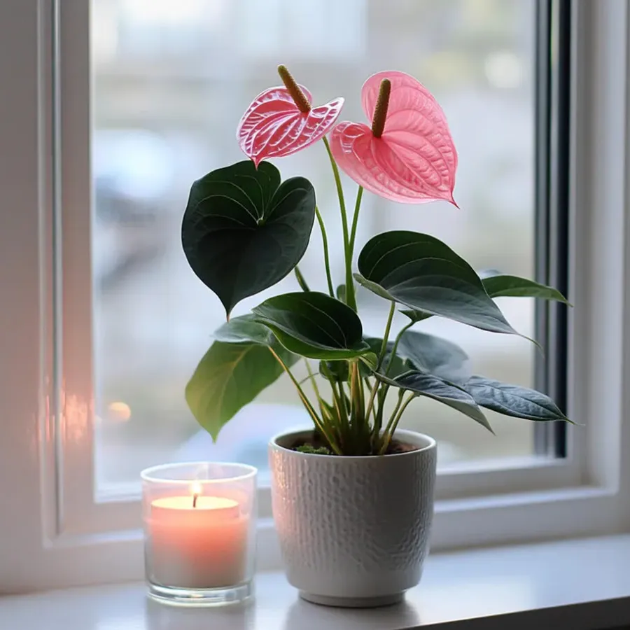 Plant in a Box Flamingoplant - Anthurium 'Sweet Dream' - Hoogte 35-45cm - ø12cm