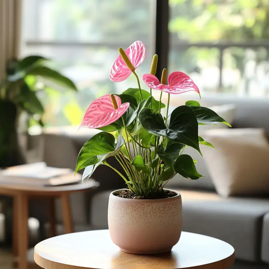 Plant in a Box Flamingoplant - Anthurium 'Sweet Dream' - Hoogte 35-45cm - ø12cm