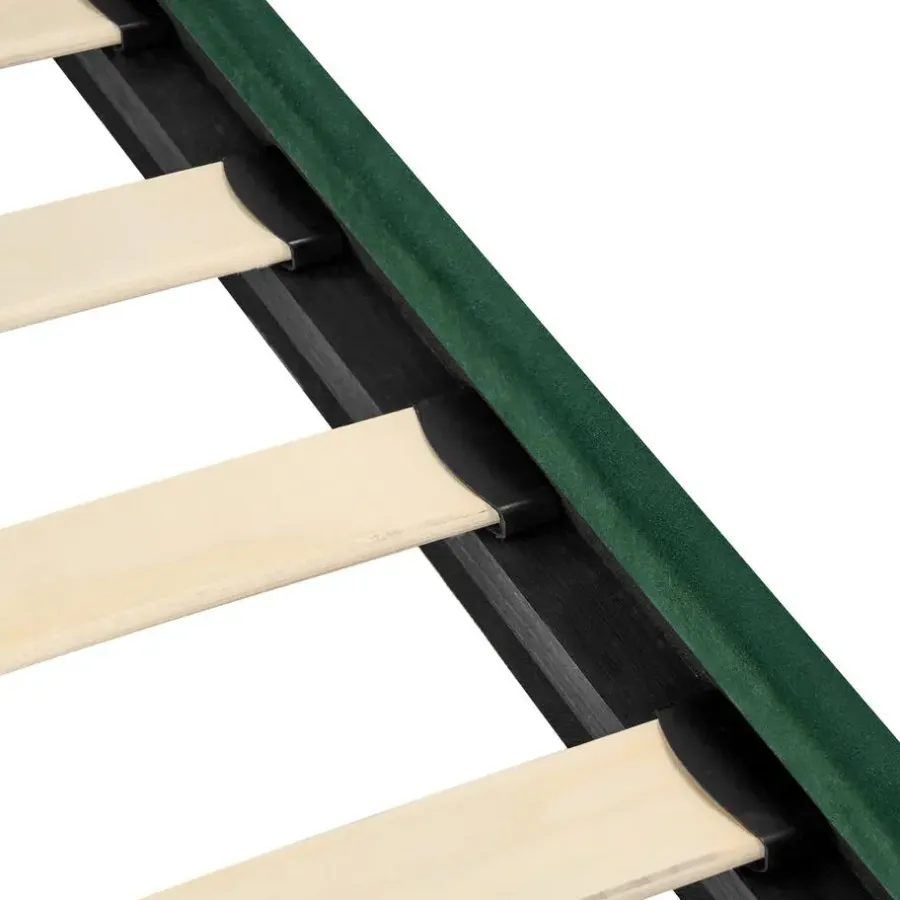 Leen Bakker FLAYAT - Eenpersoonsbed - Donkergroen - 120 x 200 cm - Fluweel