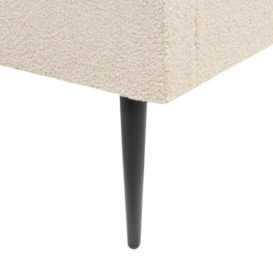 2-Persoons Bedden-Beliani FLAYAT - Tweepersoonsbed - Beige - 160 x 200 cm - Bouclé