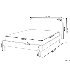 2-Persoons Bedden-Beliani FLAYAT - Tweepersoonsbed - Beige - 160 x 200 cm - Bouclé