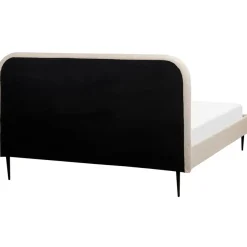 2-Persoons Bedden-Beliani FLAYAT - Tweepersoonsbed - Beige - 160 x 200 cm - Bouclé