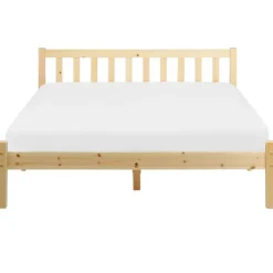 Beliani FLORAC - Bed - Lichthout - 140 x 200 cm - Dennenhout