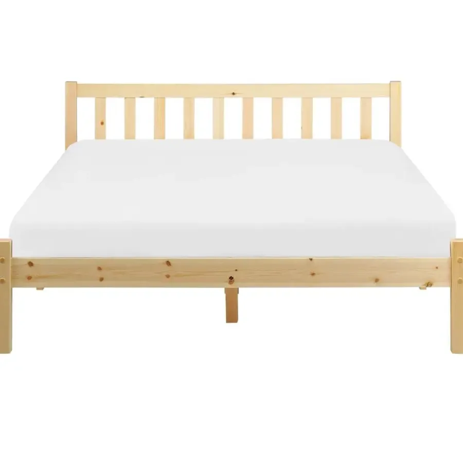 Beliani FLORAC - Bed - Lichthout - 140 x 200 cm - Dennenhout
