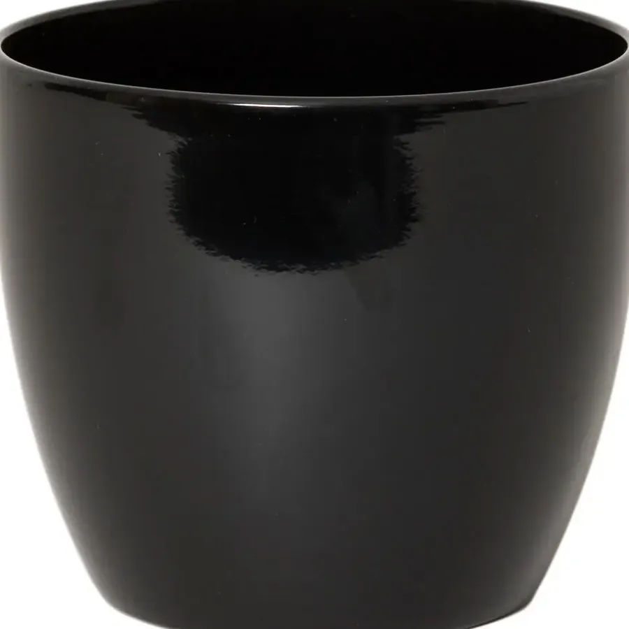 Bloempotten Voor Binnen-Floran Bloempot/plantenpot Boule - zwart - keramiek - 25 x 22 cm