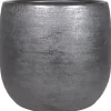 Floran Plantenpot Mira - keramiek - zwart - 18 x 16 cm