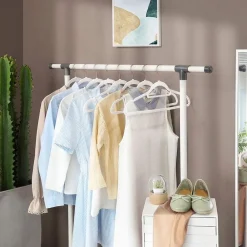 Merkloos Fluwelen kledinghangers, Set van 50, Antislip, Wit en Rosé Goud