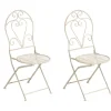 Leen Bakker FOLELLI - Set van 2 tuinstoelen - Lichtbeige - IJzer