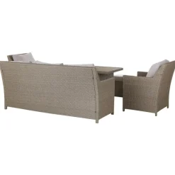 Loungesets-Beliani FONTI - Loungeset voor 5 - Natuurlijk - PE rotan