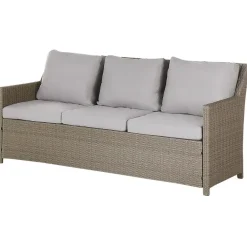 Loungesets-Beliani FONTI - Loungeset voor 5 - Natuurlijk - PE rotan