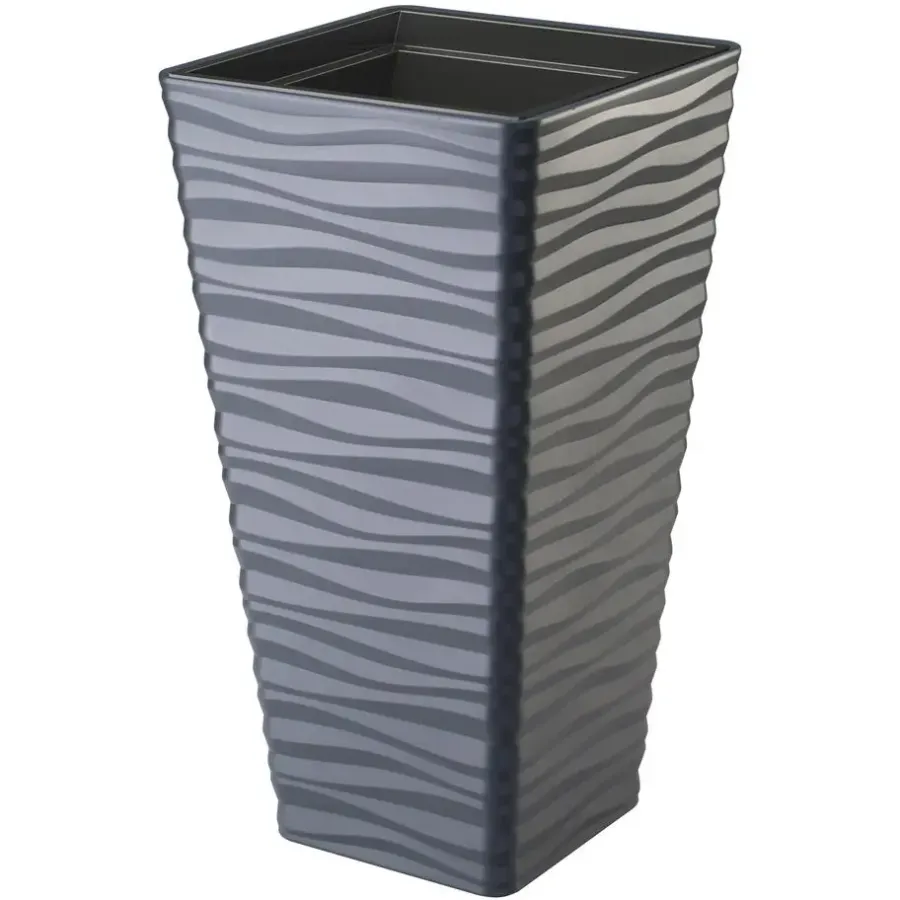 Bloempotten-Form Plastic Plantenpot - kunststof - antraciet - D40 x H75 cm