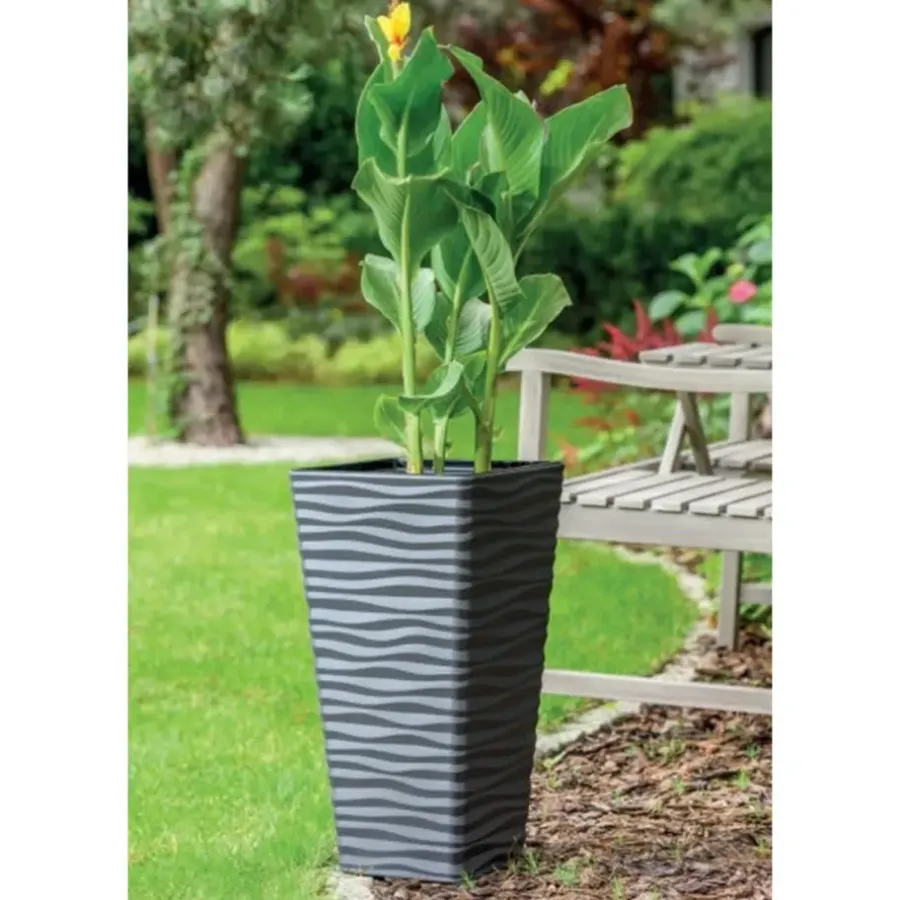 Bloempotten-Form Plastic Plantenpot - kunststof - antraciet - D40 x H75 cm