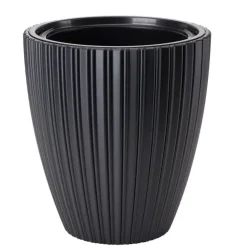 Bloempotten-Form Plastic Plantenpot - kunststof - antraciet - D30 x H32 cm