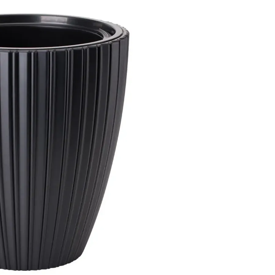 Bloempotten-Form Plastic Plantenpot - kunststof - antraciet - D30 x H32 cm