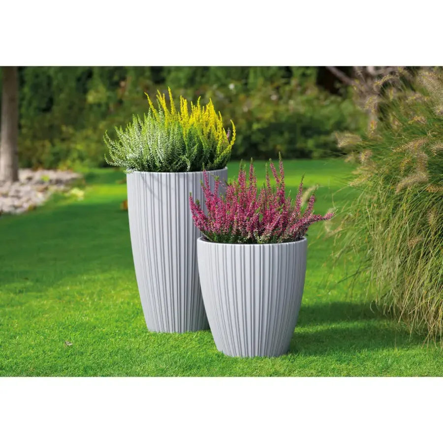 Bloempotten-Form Plastic Plantenpot - kunststof - antraciet - D30 x H32 cm