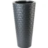 Bloempotten-Form Plastic Plantenpot Diamond - kunststof - antraciet - 30 x 58