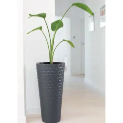 Bloempotten-Form Plastic Plantenpot Diamond - kunststof - antraciet - 30 x 58