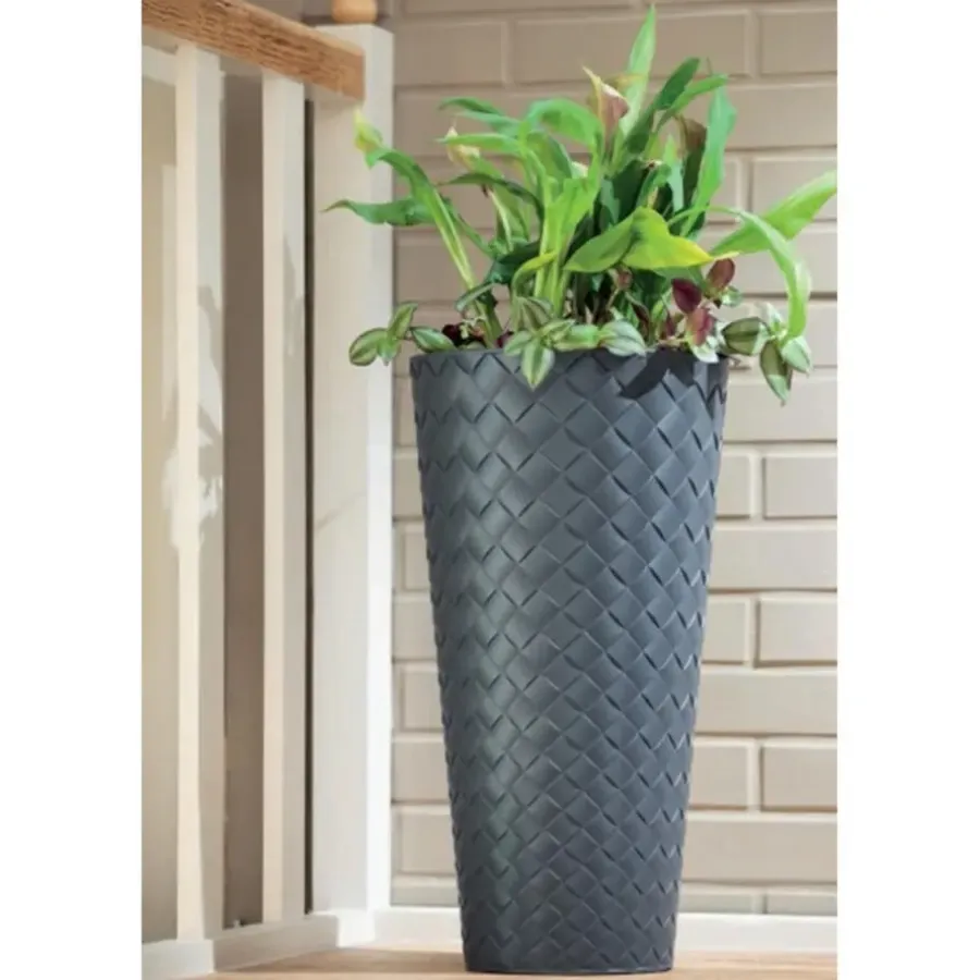 Bloempotten-Form Plastic Plantenpot Makata - kunststof - wit - 30 x 59