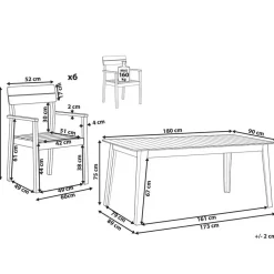 Tuinsets-Beliani FORNELLI - Tuinset voor 6 - Lichte houtkleur - Acaciahout