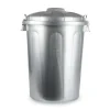 Prullenbakken-Forte Plastics Afvalbak - zilverkleurig - afvalemmer met deksel - 70l