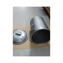 Prullenbakken-Forte Plastics Afvalbak - zilverkleurig - afvalemmer met deksel - 70l