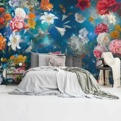 Reinders Fotobehang Bloemenwereld - 260 x 384cm - Blauw