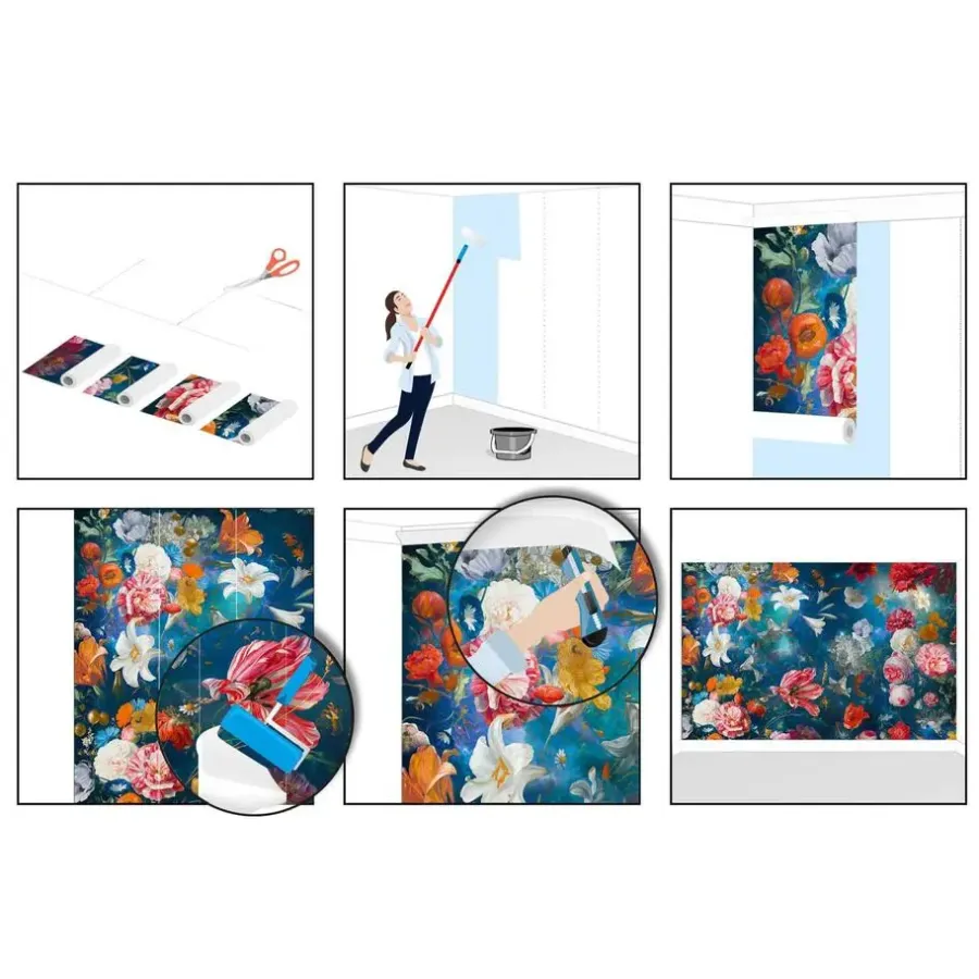 Reinders Fotobehang Bloemenwereld - 260 x 384cm - Blauw