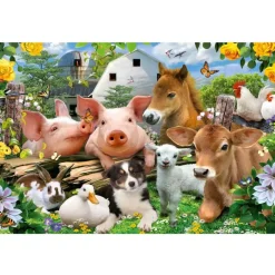 Behang-Reinders Fotobehang Boerderijdieren - 260 x 384cm - Bont