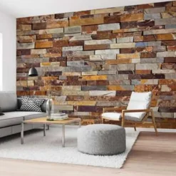 Behang-Reinders Fotobehang Natuurstenen muur - 260 x 384cm - Bruin