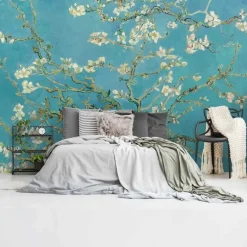 Behang-Reinders Fotobehang Van Gogh Amandelbloesem - 260 x 384cm - Blauw